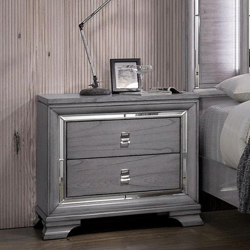 Alanis Light Gray Night Stand - Marjories Furniture (Las Vegas, NV)