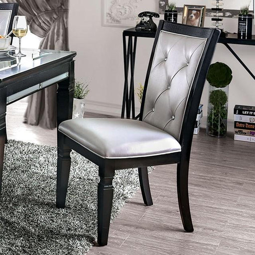 Alena Black/Silver Side Chair (2/CTN) - Marjories Furniture (Las Vegas, NV)