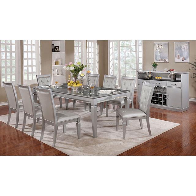 Alena Silver Dining Table - Marjories Furniture (Las Vegas, NV)
