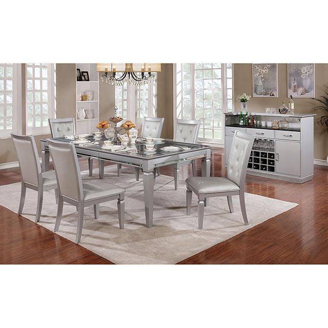 Alena Silver Dining Table - Marjories Furniture (Las Vegas, NV)