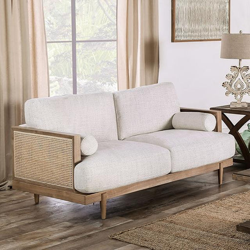 ALESUND Loveseat, Beige/Light Oak, Natural & Brown - Marjories Furniture (Las Vegas, NV)
