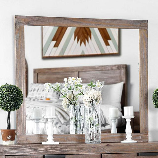 Wynton Weathered Light Oak Mirror - Marjories Furniture (Las Vegas, NV)