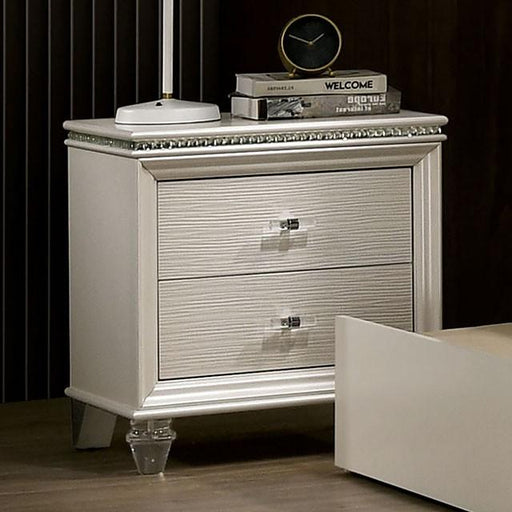 ALLIE Night Stand Beige & Rose Gold - Marjories Furniture (Las Vegas, NV)