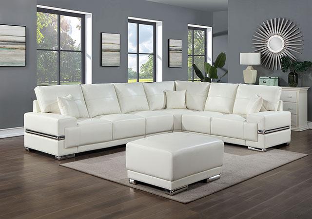 ALTHEA Ottoman, White - Marjories Furniture (Las Vegas, NV)