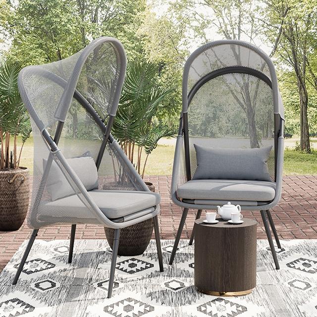 Alverta Foldable Chair Grey & Black (2/Ctn) - Marjories Furniture (Las Vegas, NV)