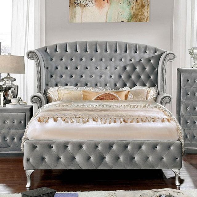 Alzir Bed Grey & Blue - Marjories Furniture (Las Vegas, NV)