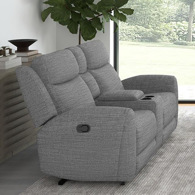 Antonius Manual Recliner Loveseat w/ Console - Marjories Furniture (Las Vegas, NV)