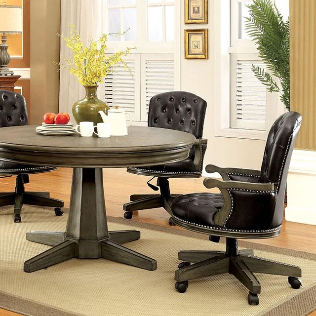 YELENA Gray Game Table - Marjories Furniture (Las Vegas, NV)