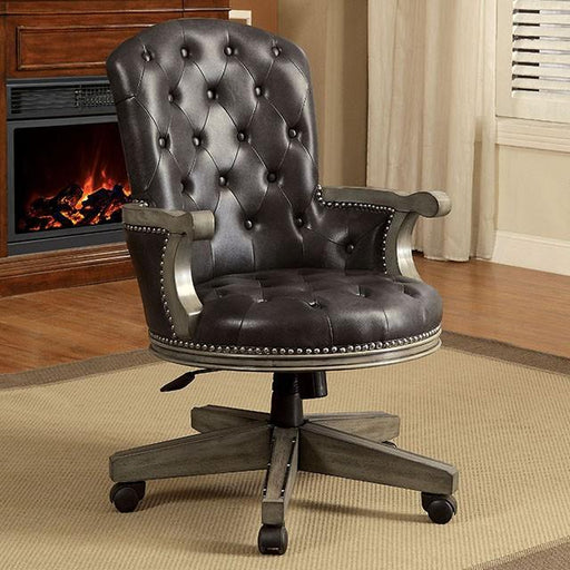 YELENA Gray/Black Height-Adjustable Arm Chair - Marjories Furniture (Las Vegas, NV)