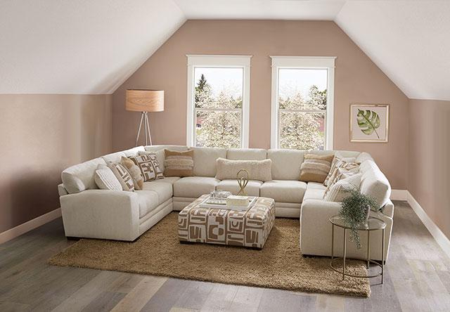 CARLETON Sectional, Ivory/Tan - Marjories Furniture (Las Vegas, NV)