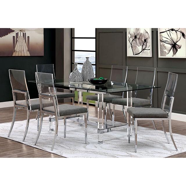 Casper 7 Pc Dining Table Set Chrome - Marjories Furniture (Las Vegas, NV)