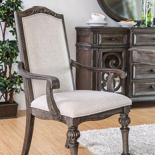 ARCADIA Rustic Natural Tone/ Ivory Arm Chair (2/CTN) - Marjories Furniture (Las Vegas, NV)