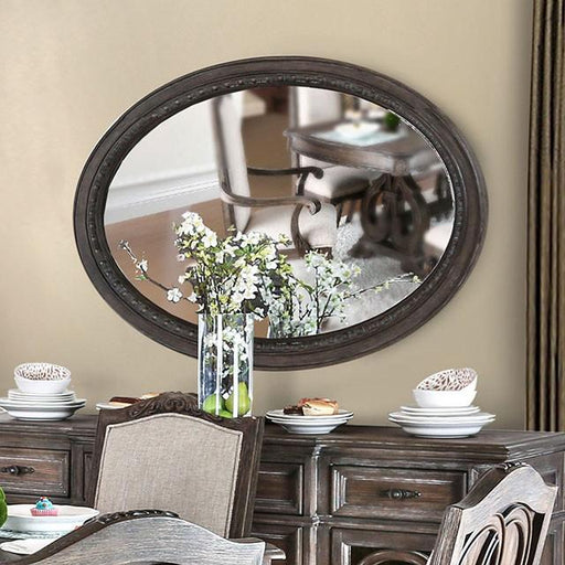 ARCADIA Rustic Natural Tone Mirror, Oval - Marjories Furniture (Las Vegas, NV)