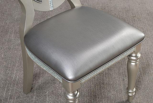 CATHALINA Side Chair (2/CTN), Silver - Marjories Furniture (Las Vegas, NV)