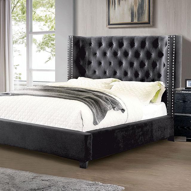 Cayla Bed Silver & Grey - Marjories Furniture (Las Vegas, NV)