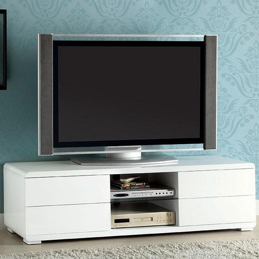 Cerro White 59" TV Console, White - Marjories Furniture (Las Vegas, NV)