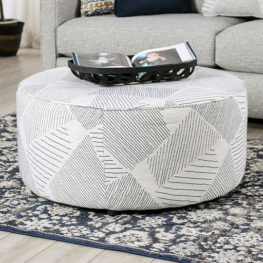 CHANCERY Ottoman, Gray/Navy - Marjories Furniture (Las Vegas, NV)