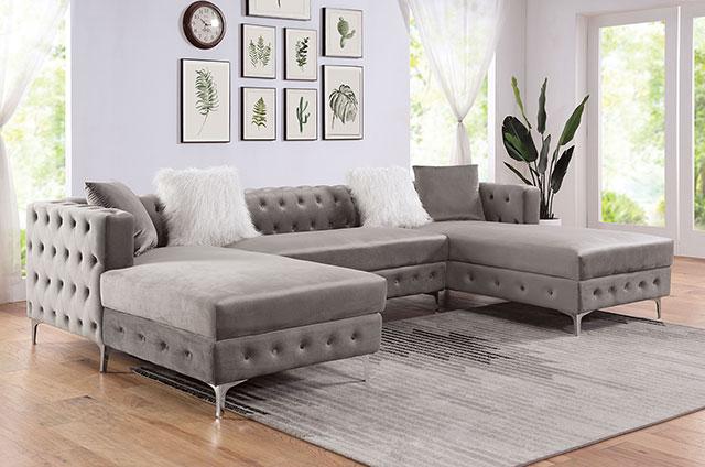 CIABATTONI Sectional, Gray - Marjories Furniture (Las Vegas, NV)