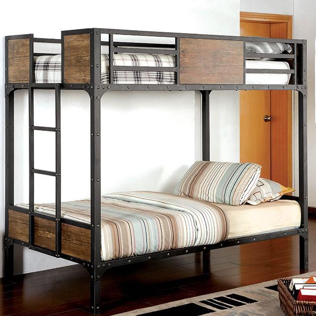 CLAPTON Black Twin/Twin Bunk Bed - Marjories Furniture (Las Vegas, NV)