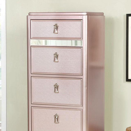 Ariston Rose Gold Swivel Chest - Marjories Furniture (Las Vegas, NV)