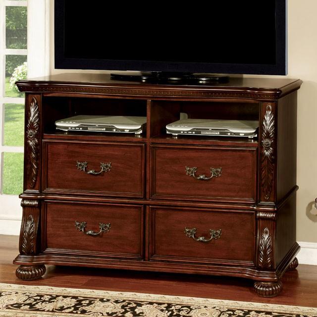 ARTHUR Brown Cherry Media Chest - Marjories Furniture (Las Vegas, NV)