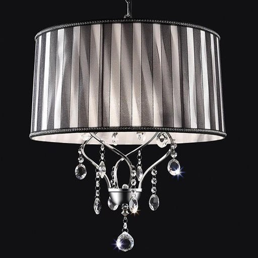 Arya Black/Chrome Ceiling Lamp, Hanging Crystal - Marjories Furniture (Las Vegas, NV)