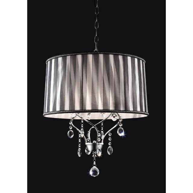 Arya Black/Chrome Ceiling Lamp, Hanging Crystal - Marjories Furniture (Las Vegas, NV)