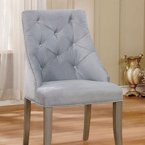 DIOCLES Silver/Light Gray Side Chair (2/CTN) - Marjories Furniture (Las Vegas, NV)