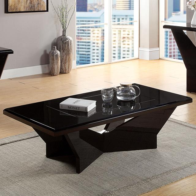 DUBENDORF Coffee Table, Black - Marjories Furniture (Las Vegas, NV)