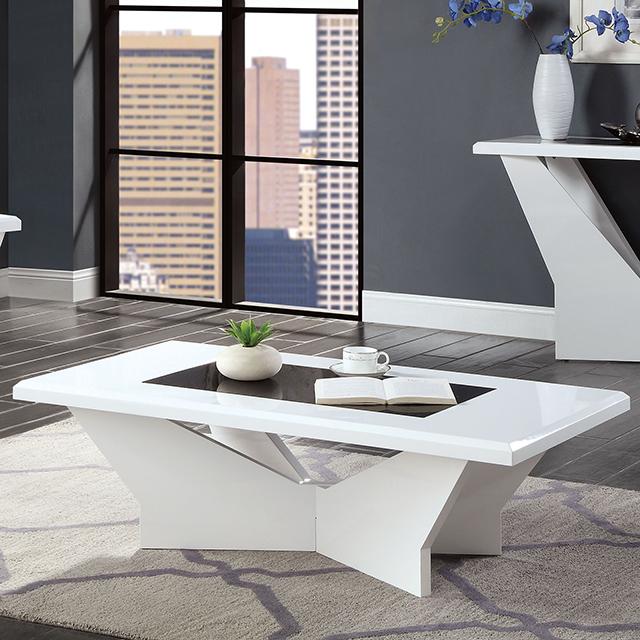 DUBENDORF Coffee Table, White - Marjories Furniture (Las Vegas, NV)