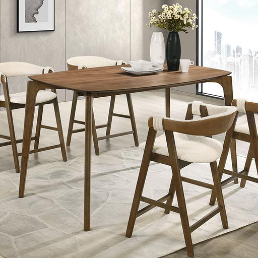 Ebikon 5 Pc Counter Ht Table Set Walnut - Marjories Furniture (Las Vegas, NV)