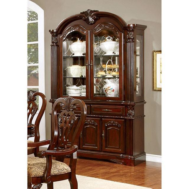 ELANA Brown Cherry Dining Table w/ 18" Butterfly Leaf - Marjories Furniture (Las Vegas, NV)