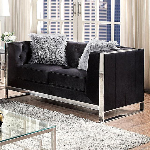 EVADNE Loveseat w/ Pillows, Black - Marjories Furniture (Las Vegas, NV)