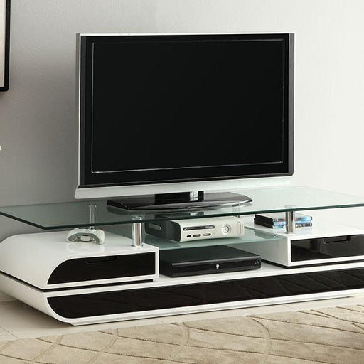 Evos Black/White 63" TV Console - Marjories Furniture (Las Vegas, NV)