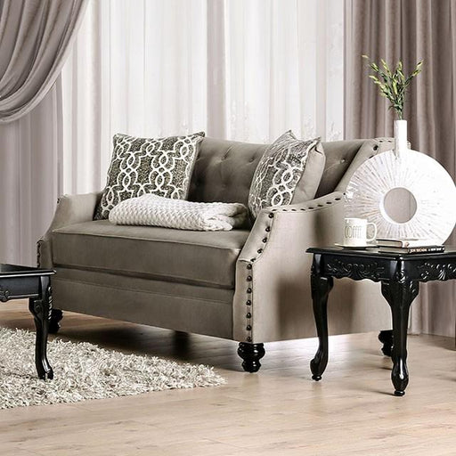 Ezrin Light Brown Love Seat - Marjories Furniture (Las Vegas, NV)