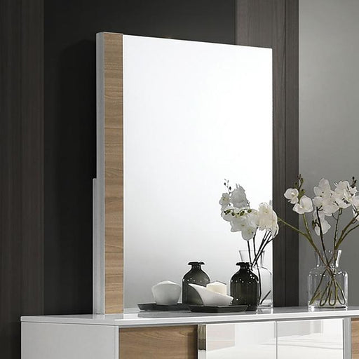 ERLANGEN Mirror, White/Natural - Marjories Furniture (Las Vegas, NV)