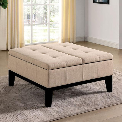 FAZIO Storage Ottoman, Beige - Marjories Furniture (Las Vegas, NV)