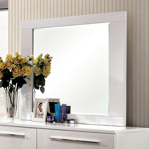 CLEMENTINE Glossy White Mirror - Marjories Furniture (Las Vegas, NV)