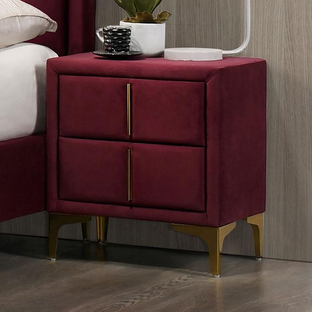FLORIZEL Night Stand, Red - Marjories Furniture (Las Vegas, NV)
