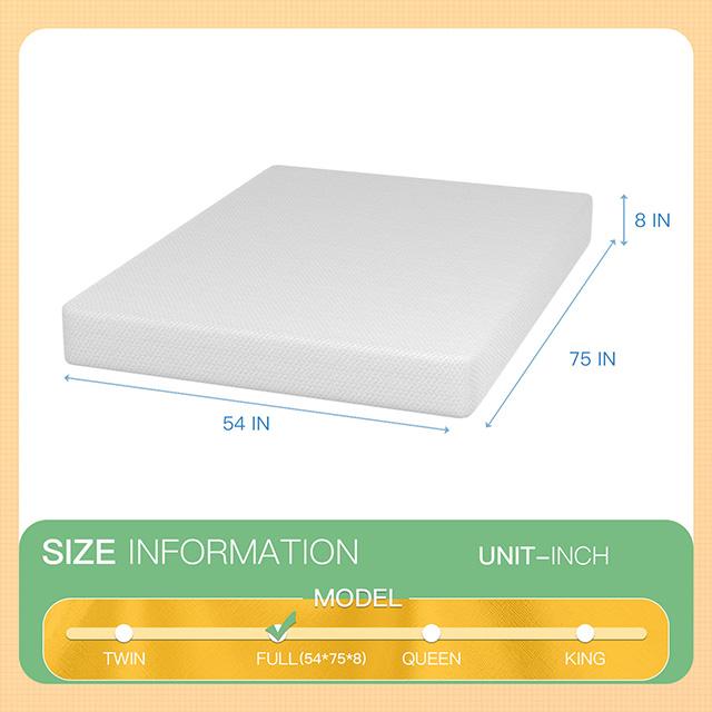Forsythia 8" Full Green Tea Gel Memory Foam - Marjories Furniture (Las Vegas, NV)