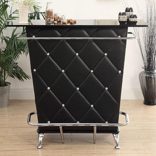 Fuero Black/Chrome Bar Table (K/D) - Marjories Furniture (Las Vegas, NV)