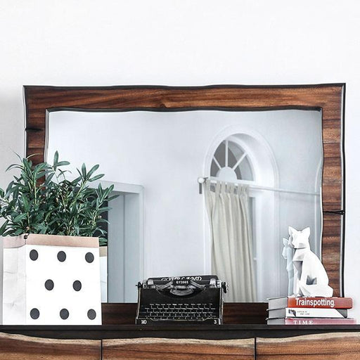 Fulton Dark Oak/Dark Walnut Mirror - Marjories Furniture (Las Vegas, NV)