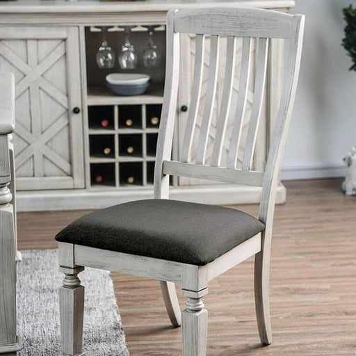Georgia Antique White/Gray Side Chair (2/CTN) - Marjories Furniture (Las Vegas, NV)