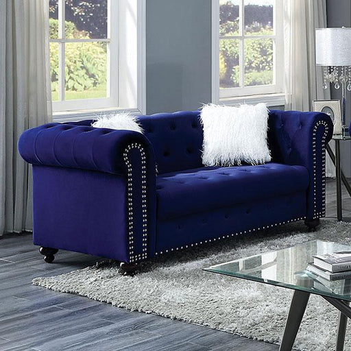 GIACOMO Loveseat, Blue - Marjories Furniture (Las Vegas, NV)