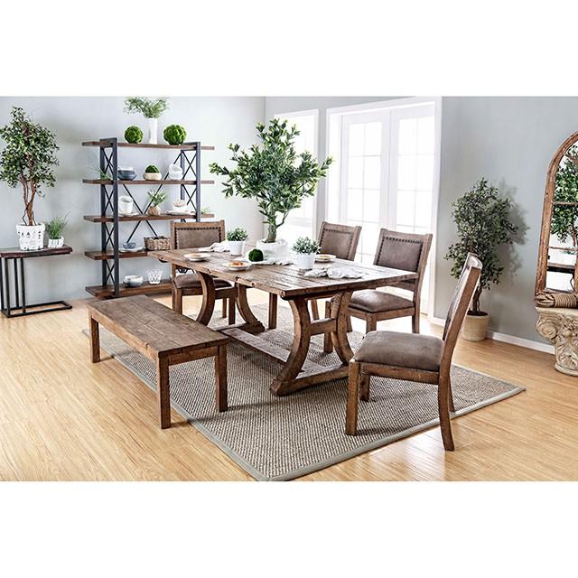 GIANNA Rustic Oak 77" Dining Table - Marjories Furniture (Las Vegas, NV)