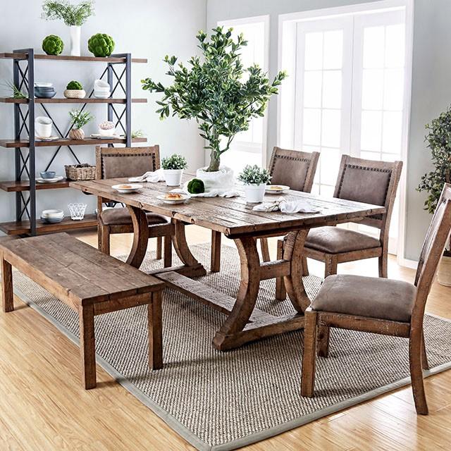 GIANNA Rustic Oak 77" Dining Table - Marjories Furniture (Las Vegas, NV)