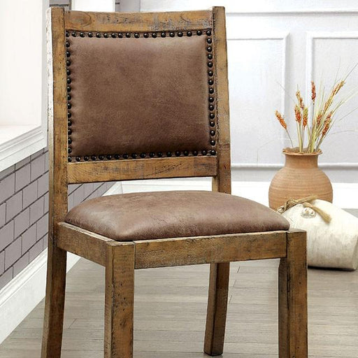 GIANNA Rustic Pine/Brown Side Chair (2/CTN) - Marjories Furniture (Las Vegas, NV)