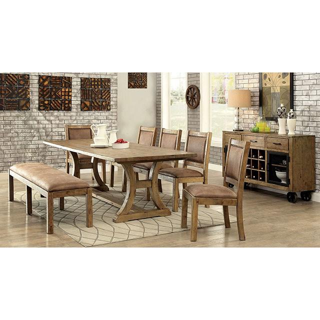 GIANNA Rustic Pine 96" Dining Table - Marjories Furniture (Las Vegas, NV)