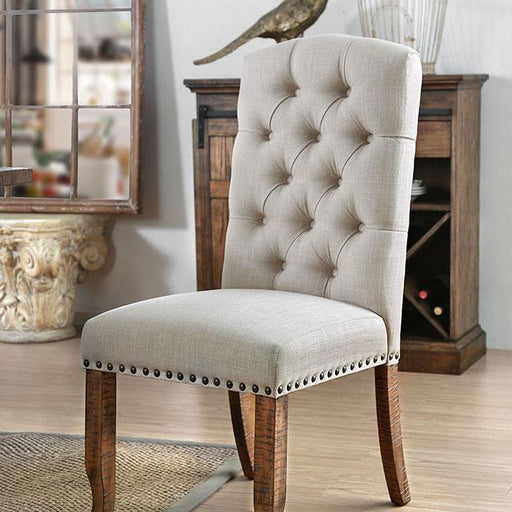 Gianna Rustic Pine/Ivory Side Chair (2/CTN) - Marjories Furniture (Las Vegas, NV)