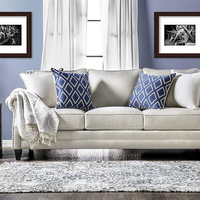 Giovanni Beige/Blue Sofa - Marjories Furniture (Las Vegas, NV)
